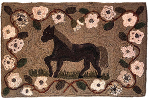 Folky Horse in Posey Border (#8)