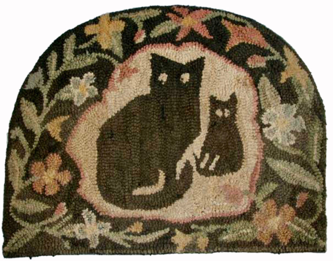 Old Cats in Floral Border (#164)