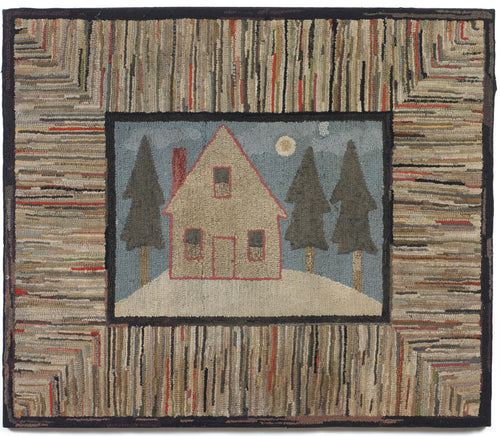 House And Fir Trees in Moonlight (#416)