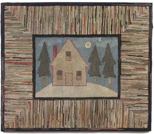 House And Fir Trees in Moonlight (#416)