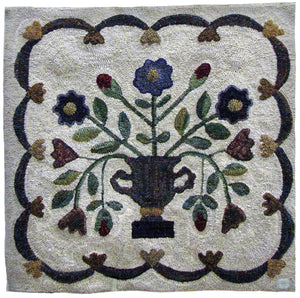 Urn of Flowers in Swag Border (#165)