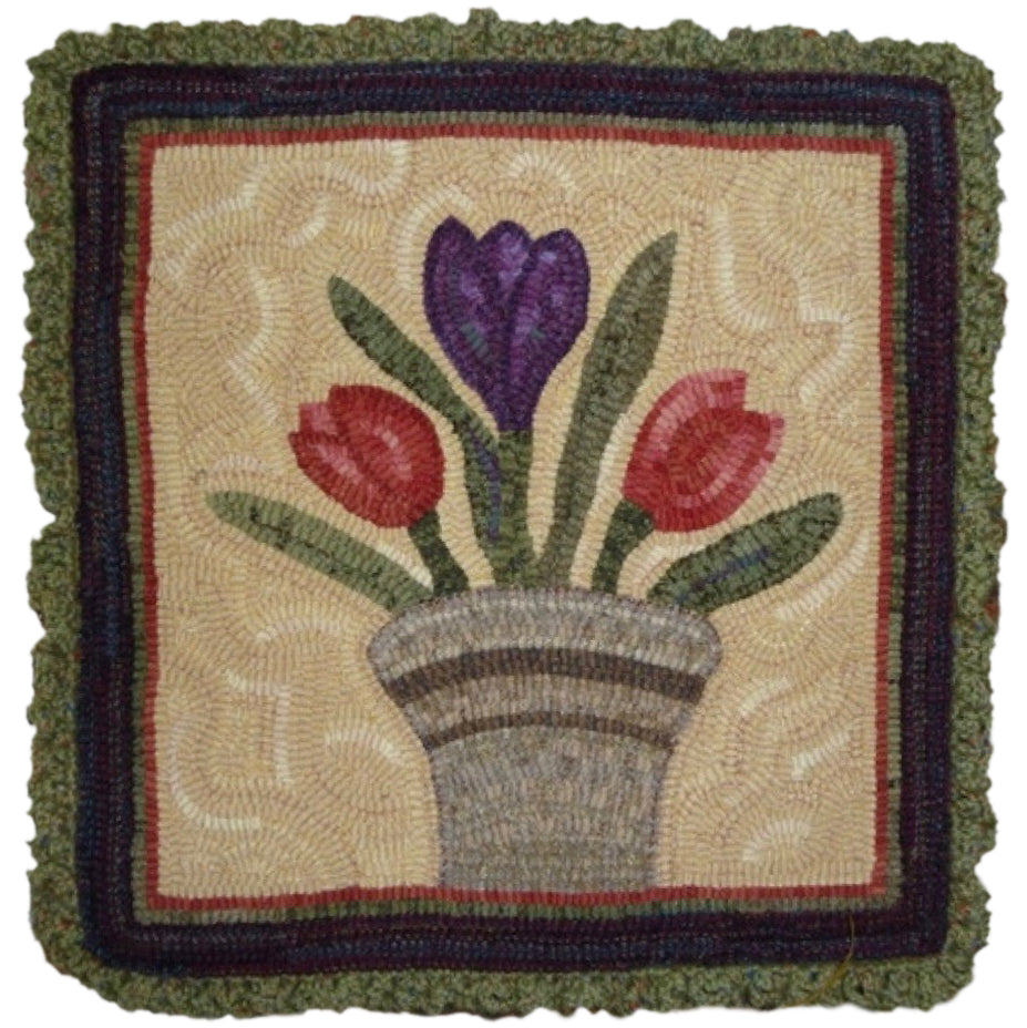 Pot of Tulips Square Mat (#199)