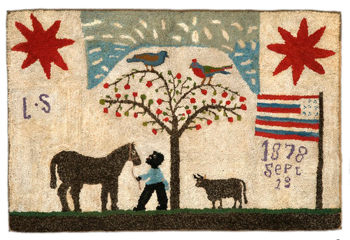 Groom and Horse with Flags and Stars (#444)