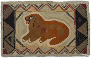 Reclining Dog in Geometric Border (#404)