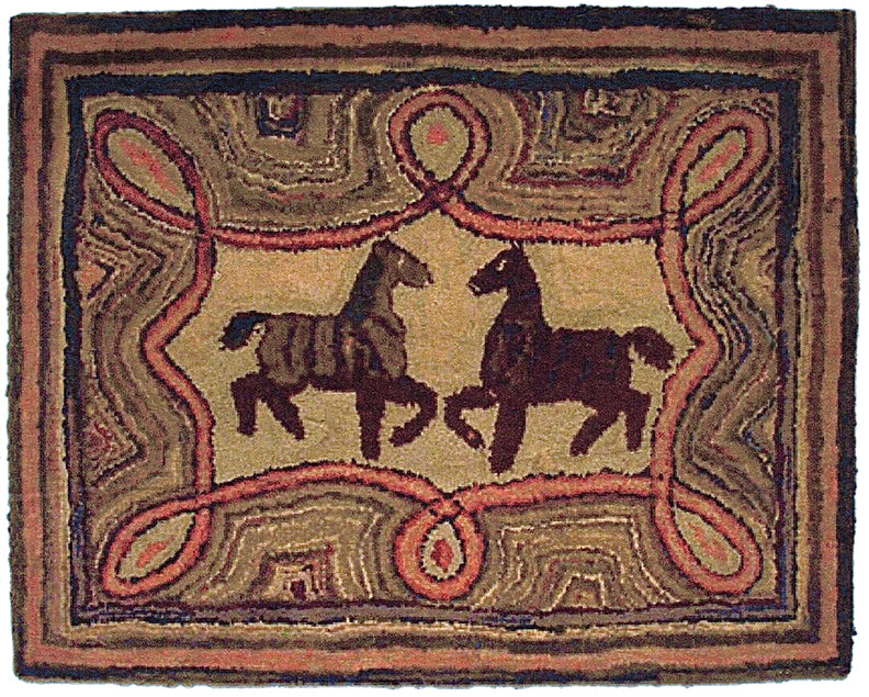 Horses in Geometric Border (#3)